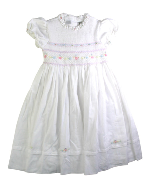 A White Short Sleeve Dresses from Sarah Louise in size 5T for girl. (Front View)