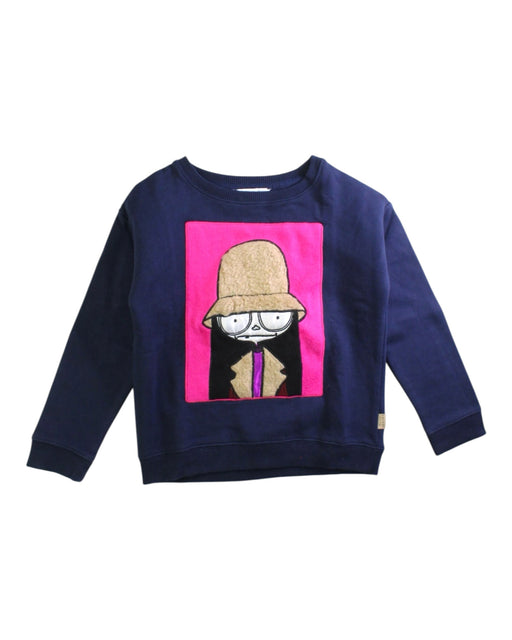 A Navy Crewneck Sweatshirts from Little Marc Jacobs in size 5T for girl. (Front View)