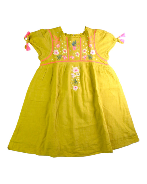 A Yellow Short Sleeve Dresses from Louise Misha in size 4T for girl. (Front View)