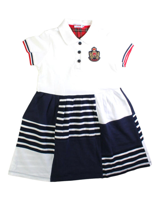 A White Short Sleeve Dresses from Miki House in size 4T for girl. (Front View)