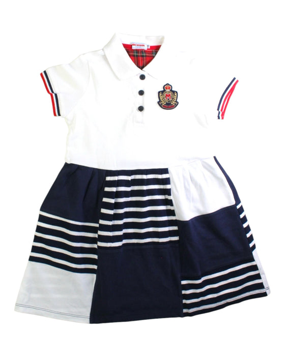 A White Short Sleeve Dresses from Miki House in size 4T for girl. (Front View)