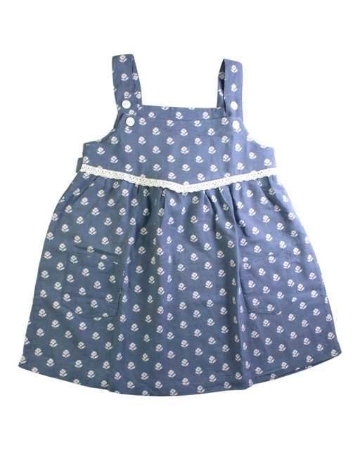 A Blue Sleeveless Dresses from Little Cotton Clothes in size 5T for girl. (Front View)