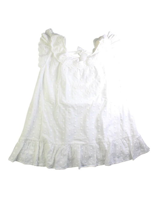 A White Sleeveless Dresses from Louise Misha in size 4T for girl. (Front View)