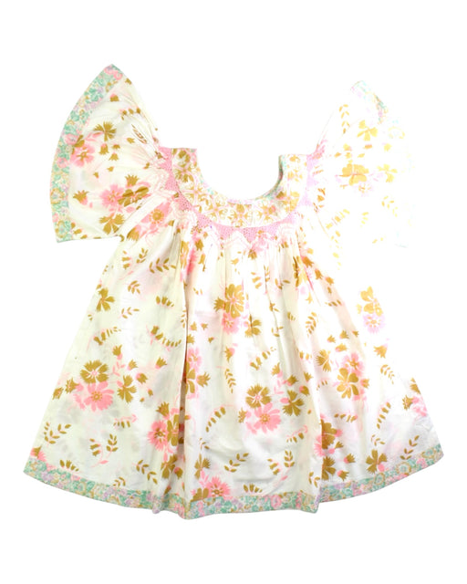 A White Sleeveless Dresses from Bonjour in size 4T for girl. (Front View)