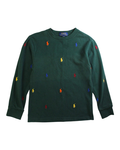 A Green Long Sleeve T Shirts from Polo Ralph Lauren in size 8Y for boy. (Front View)