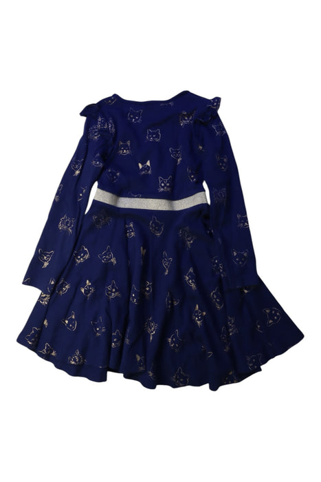 A Navy Long Sleeve Dresses from Boden in size 5T for girl. (Back View)