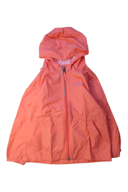 A Orange Rain Jackets from Columbia in size 4T for neutral. (Front View)