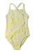 A White Swimsuits from Petit Bateau in size 6T for girl. (Front View)