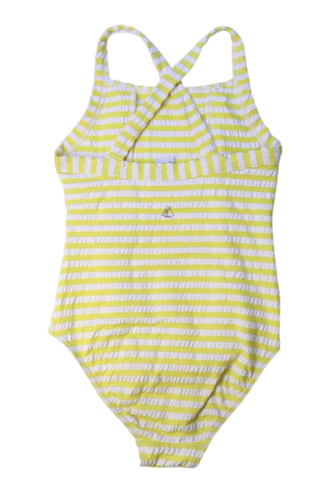 A White Swimsuits from Petit Bateau in size 6T for girl. (Back View)