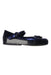 A Black Flats from Mini Melissa in size 4T for girl. (Front View)