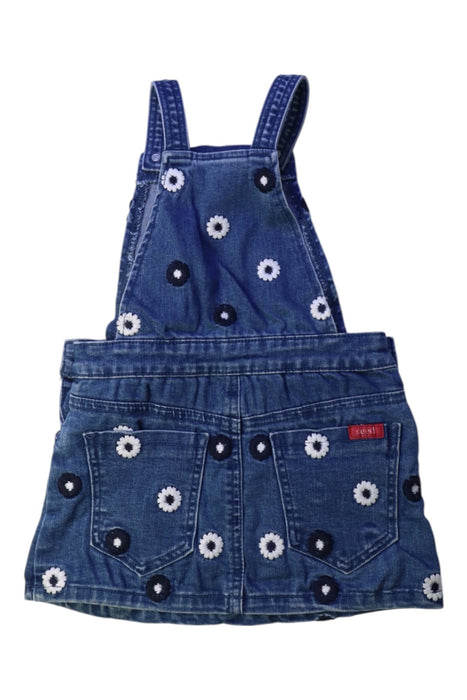 A Blue Overall Dresses from Seed in size 3T for girl. (Back View)