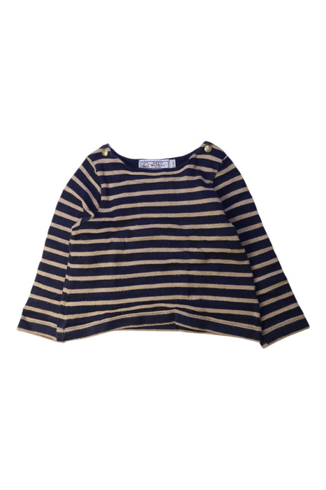 A Navy Long Sleeve Tops from Petit Bateau in size 3T for girl. (Front View)
