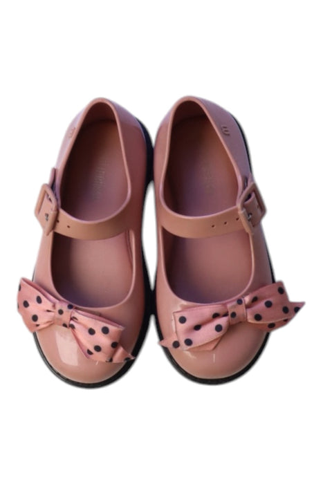 A Pink Flats from Mini Melissa in size 3T for girl. (Back View)