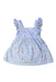 A Blue Sleeveless Dresses from Purebaby in size 0-3M for girl. (Front View)