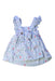 A Blue Sleeveless Dresses from Purebaby in size 0-3M for girl. (Back View)