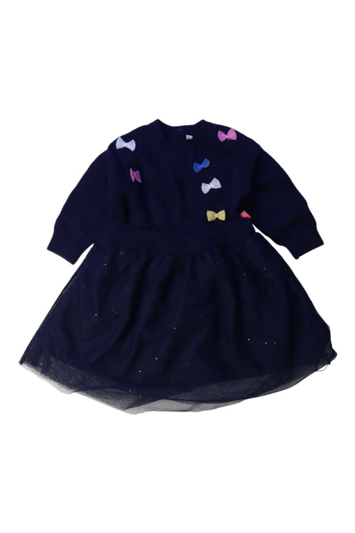 A Navy Long Sleeve Dresses from Billieblush in size 0-3M for girl. (Front View)