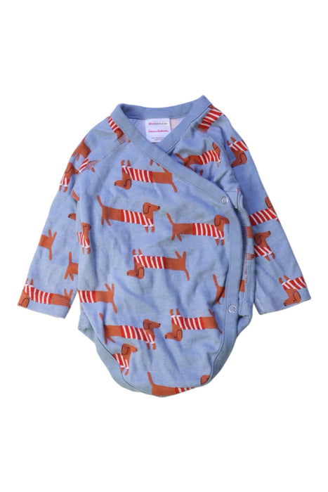 A Blue Long Sleeve Bodysuits from Hanna Andersson in size 3-6M for boy. (Front View)