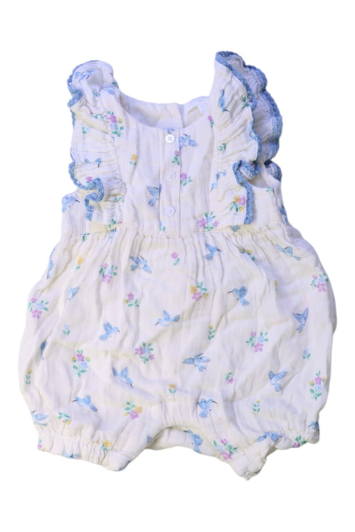 A White Sleeveless Rompers from Purebaby in size 0-3M for girl. (Front View)