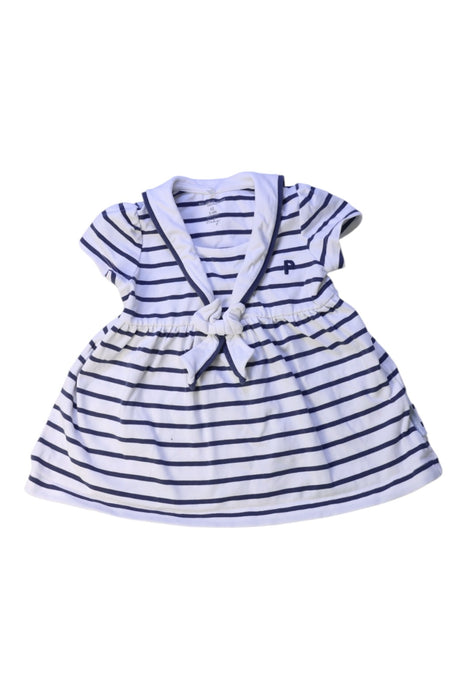 A Blue Short Sleeve Dresses from Polarn O. Pyret in size 0-3M for girl. (Front View)