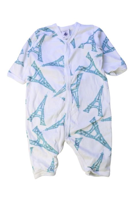 A White Long Sleeve Rompers from Petit Bateau in size 0-3M for neutral. (Front View)