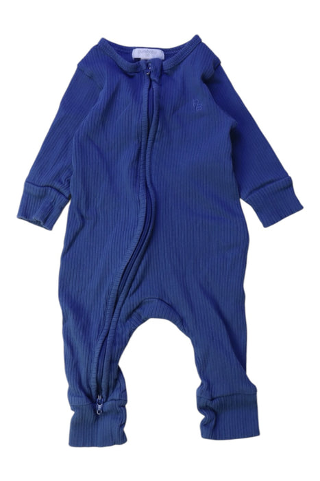 A Blue Onesies from Purebaby in size 3-6M for boy. (Front View)