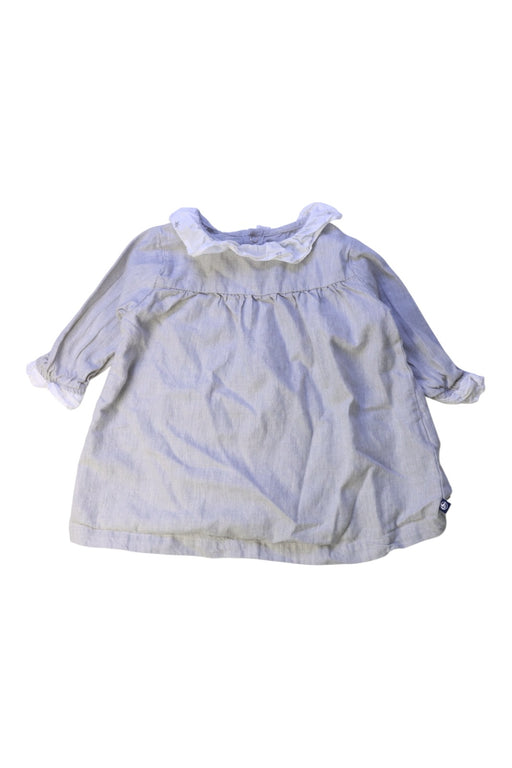 A Grey Long Sleeve Dresses from Petit Bateau in size 3-6M for girl. (Front View)