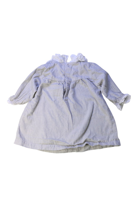 A Grey Long Sleeve Dresses from Petit Bateau in size 3-6M for girl. (Back View)