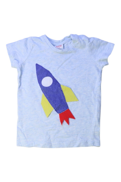 A Blue Short Sleeve T Shirts from Seed in size 0-3M for boy. (Front View)