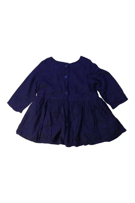A Navy Long Sleeve Dresses from Seed in size 3-6M for girl. (Back View)