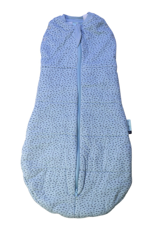 A Blue Sleepsacs from ErgoPouch in size 0-3M for neutral. (Front View)