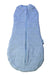A Blue Sleepsacs from ErgoPouch in size 0-3M for neutral. (Front View)