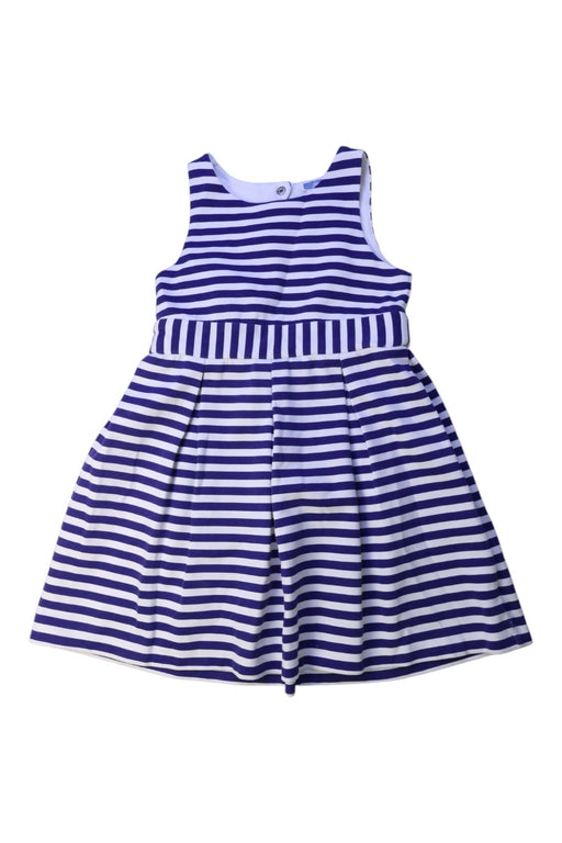A Blue Sleeveless Dresses from Jacadi in size 6T for girl. (Front View)
