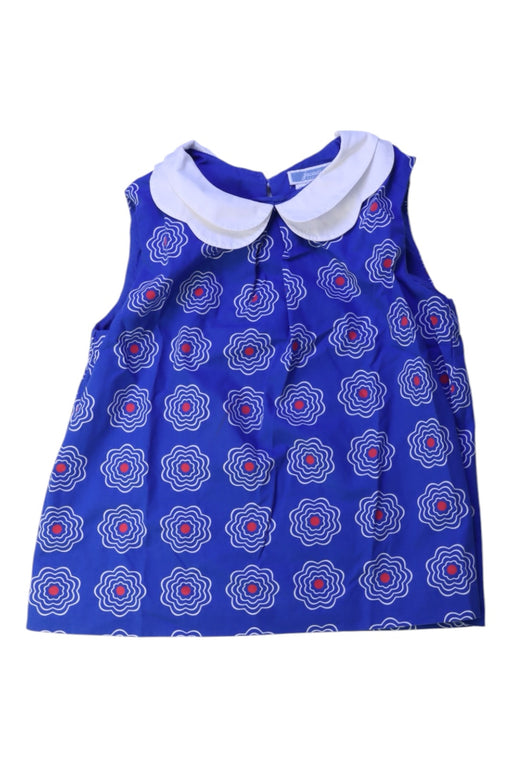 A Blue Sleeveless Tops from Jacadi in size 6T for girl. (Front View)