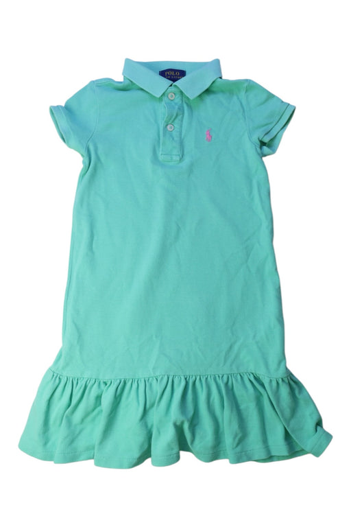 A Green Short Sleeve Dresses from Polo Ralph Lauren in size 5T for girl. (Front View)