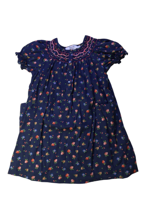 A Navy Short Sleeve Dresses from Bonpoint in size 4T for girl. (Front View)