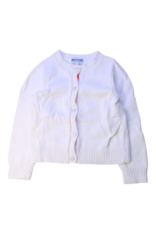 A White Cardigans from Jacadi in size 4T for girl. (Front View)