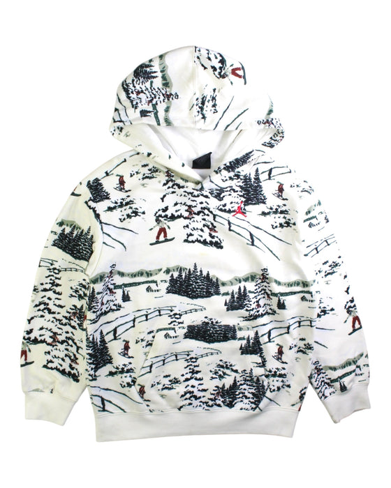 A White Hooded Sweatshirts from Air Jordan in size 7Y for boy. (Front View)