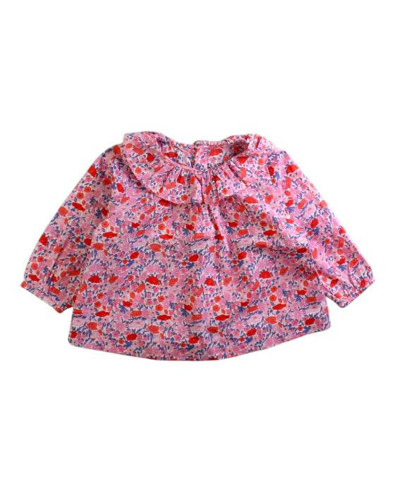 A Pink Long Sleeve Tops from Jacadi in size 3-6M for girl. (Front View)