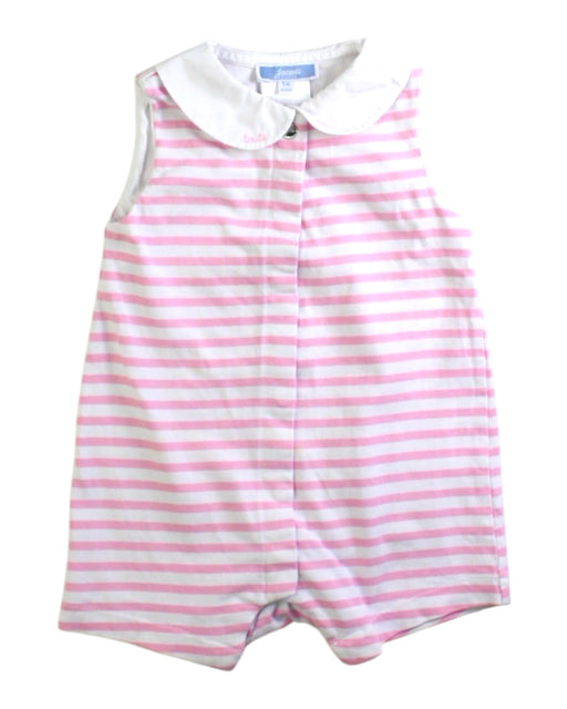 A Pink Sleeveless Rompers from Jacadi in size 3-6M for girl. (Front View)