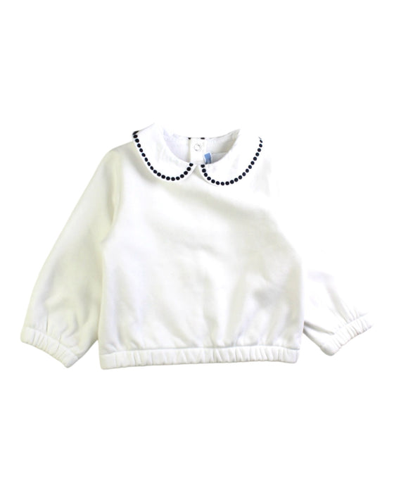 A White Long Sleeve Tops from Jacadi in size 12-18M for girl. (Front View)