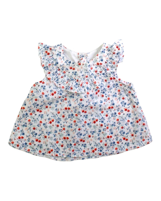 A White Sleeveless Tops from Petit Bateau in size 3-6M for girl. (Front View)