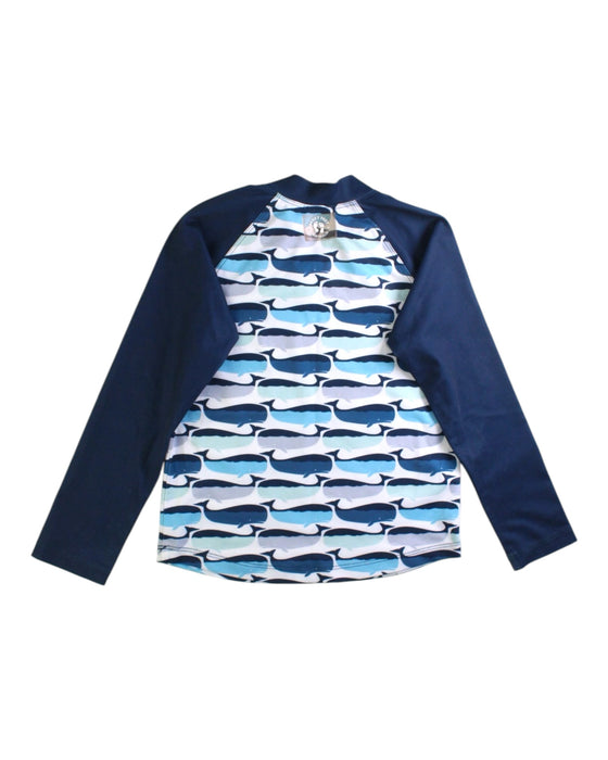 A Blue Rash Guards from Sandy Feet Australia in size 5T for boy. (Back View)