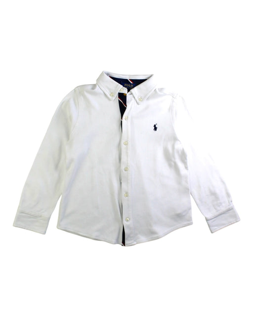 A White Long Sleeve Shirts from Polo Ralph Lauren in size 4T for boy. (Front View)