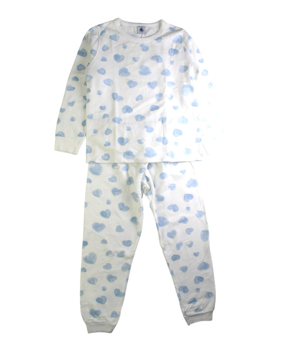 A White Pyjama Sets from Petit Bateau in size 8Y for girl. (Front View)