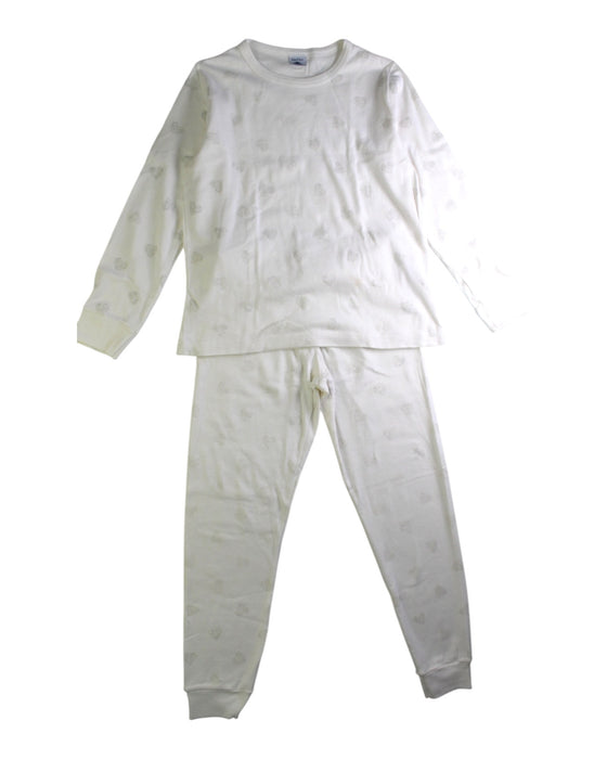 A White Pyjama Sets from Petit Bateau in size 8Y for girl. (Front View)