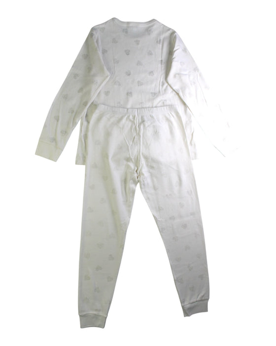 A White Pyjama Sets from Petit Bateau in size 8Y for girl. (Back View)