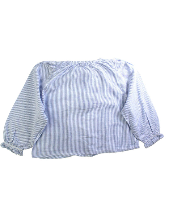 A Blue Long Sleeve Shirts from Cyrillus in size 6T for girl. (Back View)