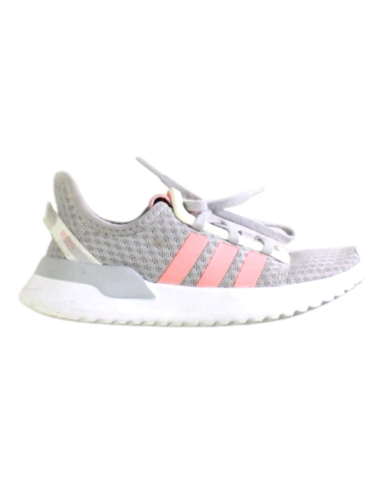 A Grey Sneakers from Adidas in size 5T for girl. (Front View)