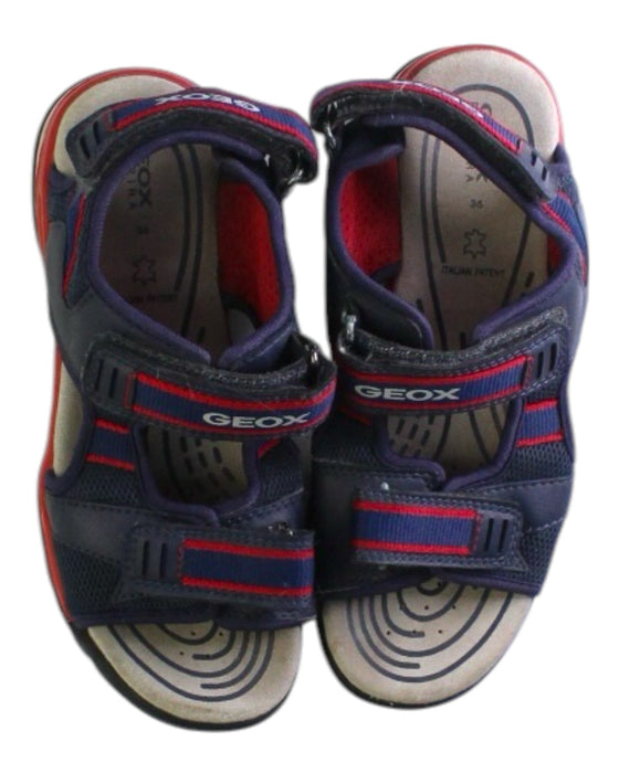 A Navy Sandals from Geox in size 10Y for boy. (Back View)