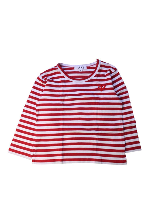 A Red Long Sleeve T Shirts from Comme des Garcons in size 4T for boy. (Front View)